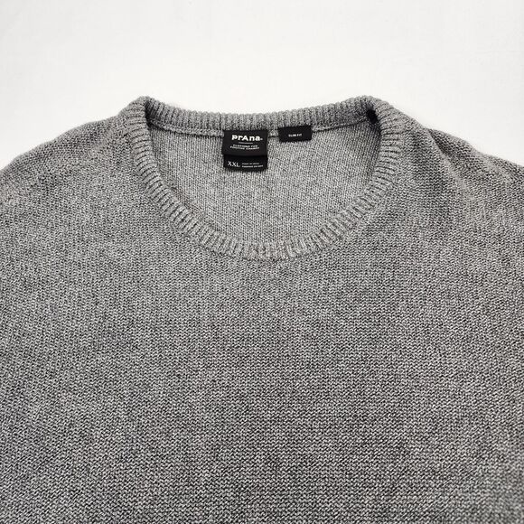 Prana Men's Gray North Loop Sweater Long Sleeve Slim Fit Organic Cotton Size 2XL - Picture 3 of 11